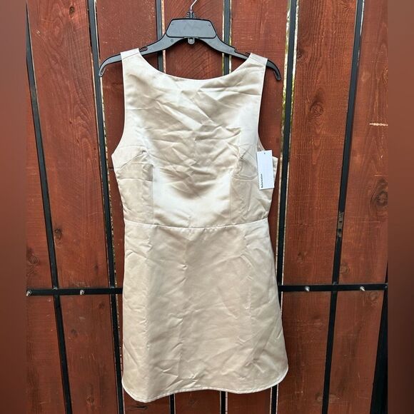 NWT Reformation Zenni Satin Mini Dress - Champagne size 10 - Picture 2 of 11